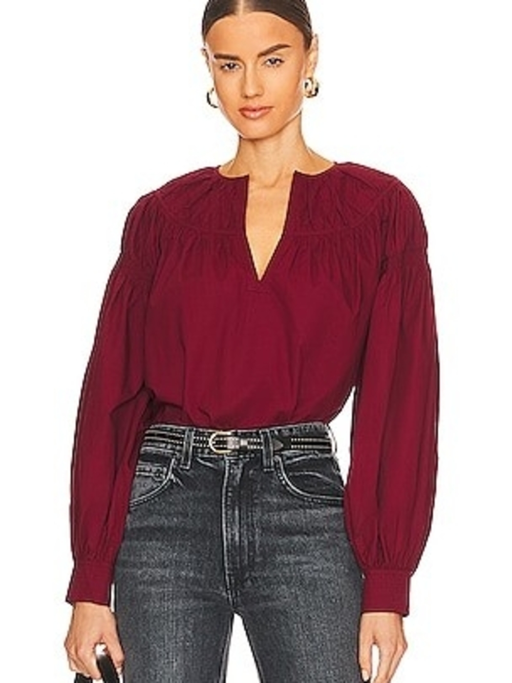 NWT Ulla Johnson Ora Blouse in Bordeaux Sz 2